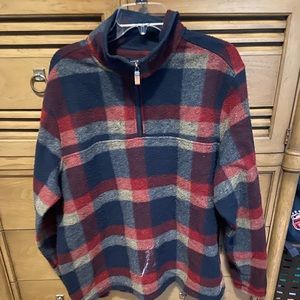 Blue and red pull over